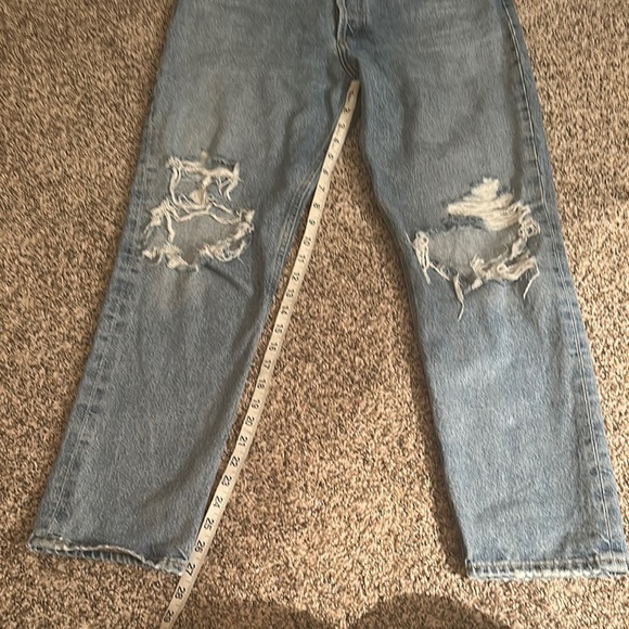 Agolde Light Blue Distressed Denim Jeans - Picture 6 of 14